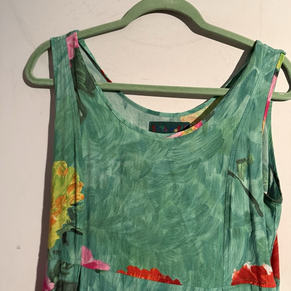 Jams World Medium Dress Tropical Coastal Resort Floral Sleeveless Lightweight - Picture 2 of 4